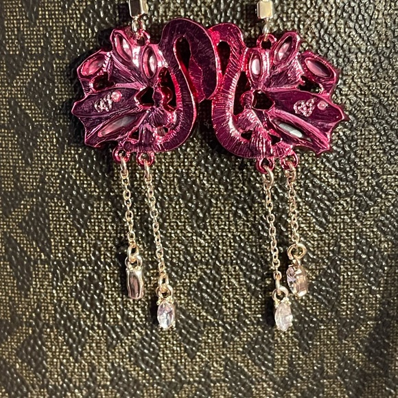 🦩NWT BETSEY JOHNSON BLING FLAMINGO EARRINGS🦩 - Picture 6 of 6